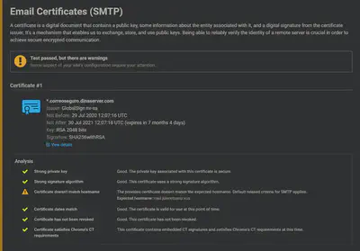 Email Certificates (SMTP)