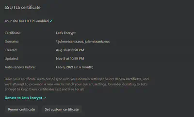 SSL/TLS Certificate Netlify