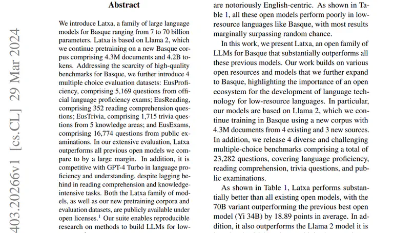 Latxa: An Open Language Model and Evaluation Suite for Basque